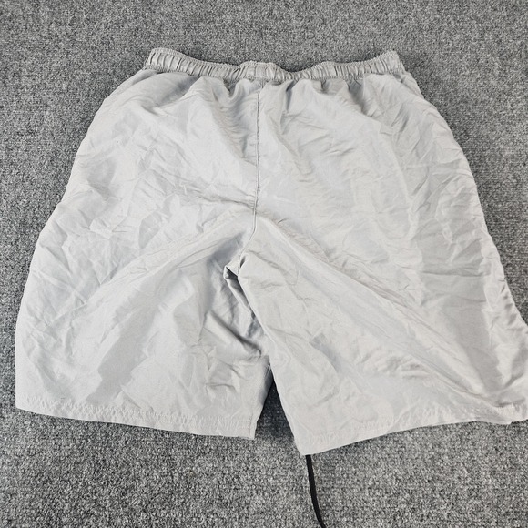 Nike Swim Shorts Men Medium Gray Lined Volley Trunks Swoosh NESSA558 - Picture 6 of 7